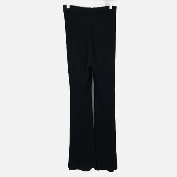 Staud Statement Pants High Rise Ribbed Viscose Flared Leg in Black - Size Medium - Picture 3 of 7